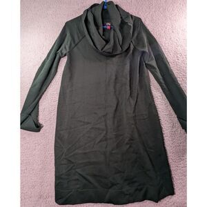 Vince Camuto Womens size Medium M Sweater Dress Dark Green Long Sleeve Cowl Neck